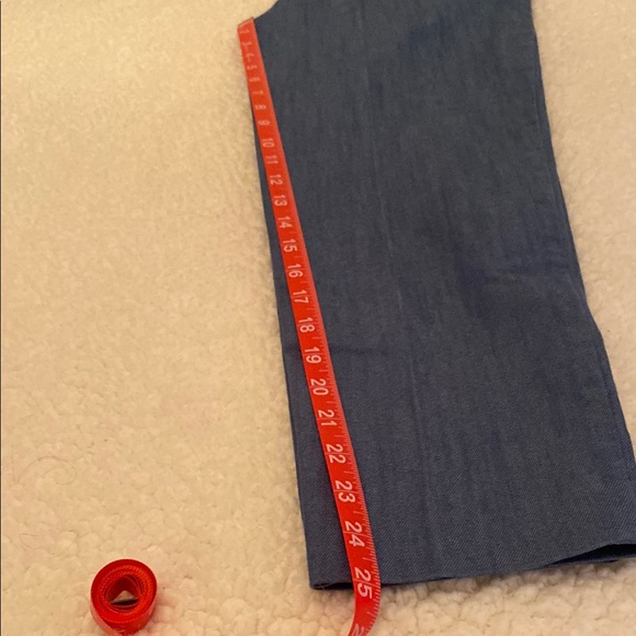 LOFT Petite Denim Blue Pinstripe Trousers - Picture 7 of 8